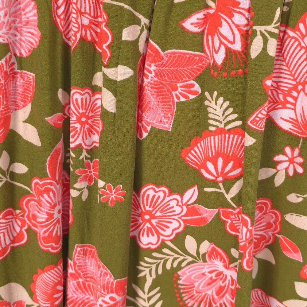 PATRONS OF PEACE Women New Maxi Dress XS Tropical Floral Smocked Tassel J2897F58 - Picture 7 of 11